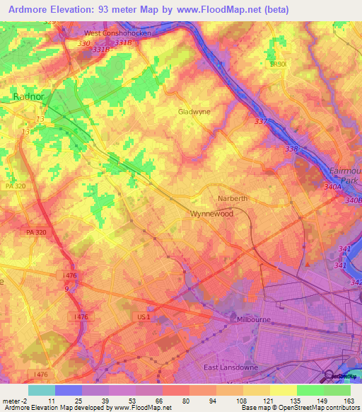 Ardmore,US Elevation Map