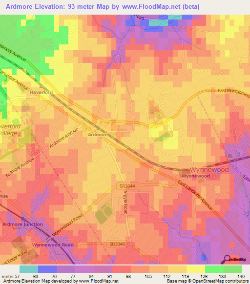 Ardmore,US Elevation Map