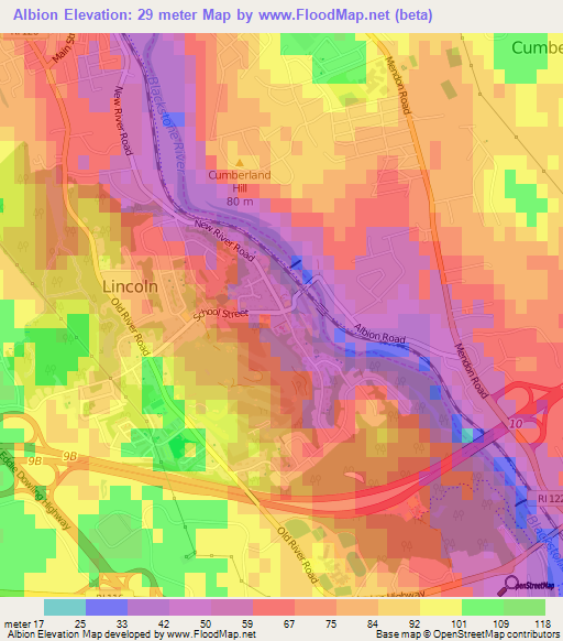 Albion,US Elevation Map