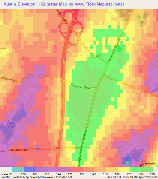 Austin,US Elevation Map