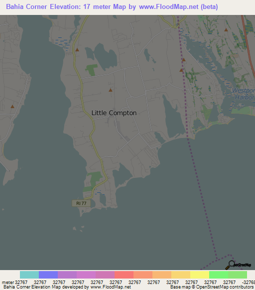 Bahia Corner,US Elevation Map