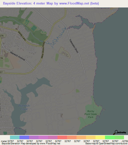 Bayside,US Elevation Map