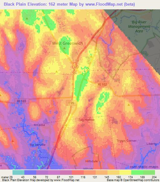 Black Plain,US Elevation Map