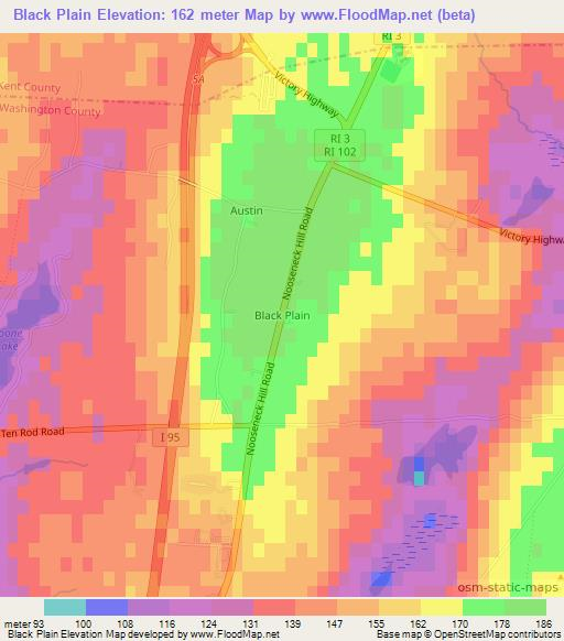 Black Plain,US Elevation Map