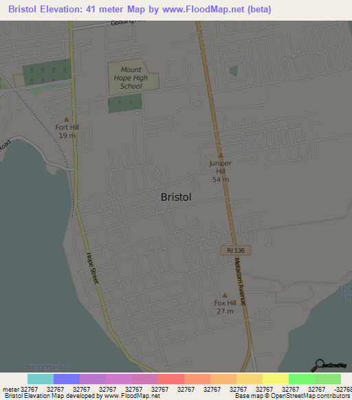 Bristol,US Elevation Map