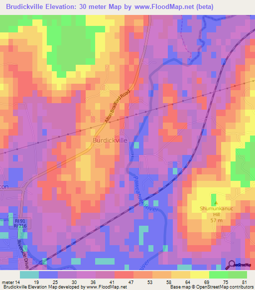 Brudickville,US Elevation Map