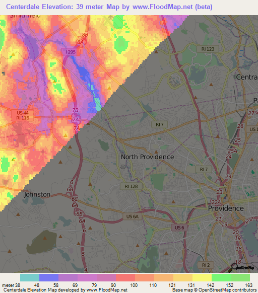 Centerdale,US Elevation Map