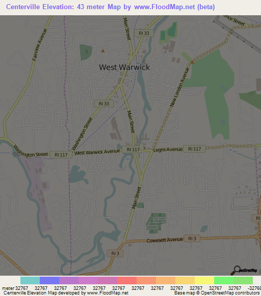 Centerville,US Elevation Map