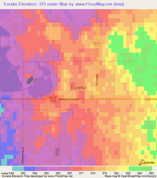 Eureka,US Elevation Map