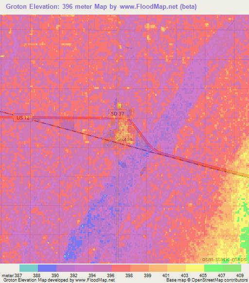 Groton,US Elevation Map