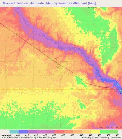 Marion,US Elevation Map