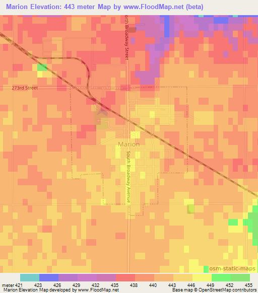 Marion,US Elevation Map