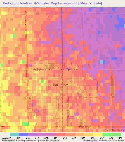 Parkston,US Elevation Map