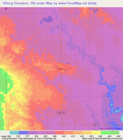 Viborg,US Elevation Map