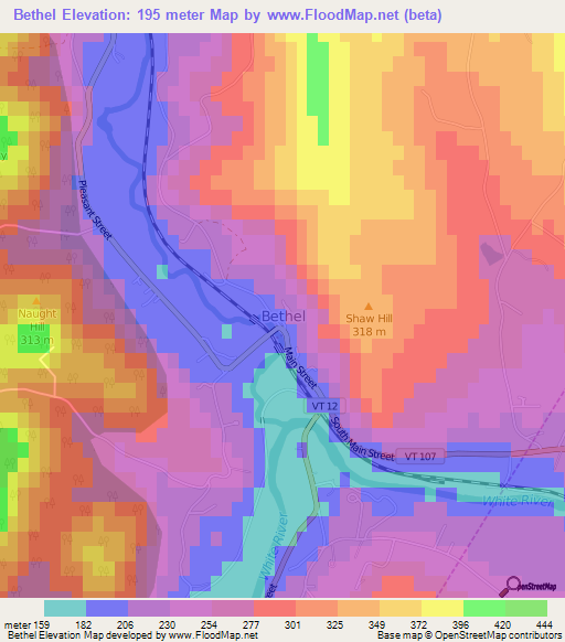 Bethel,US Elevation Map