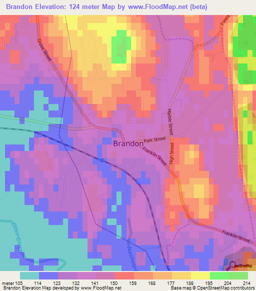 Brandon,US Elevation Map