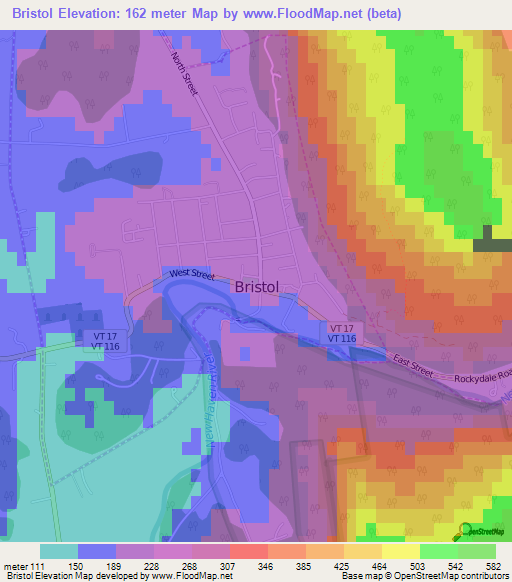 Bristol,US Elevation Map