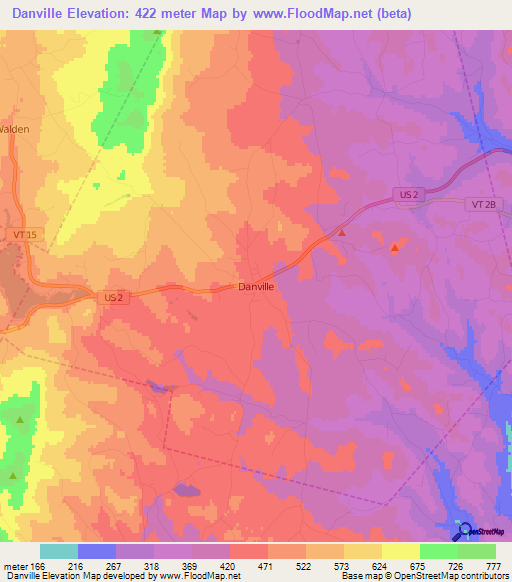 Danville,US Elevation Map