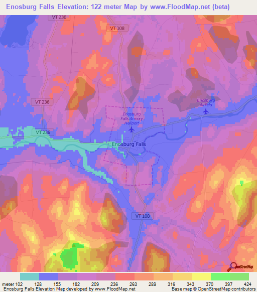 Enosburg Falls,US Elevation Map