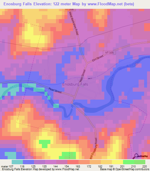 Enosburg Falls,US Elevation Map