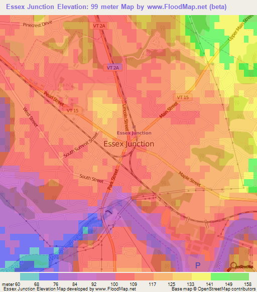 Essex Junction,US Elevation Map