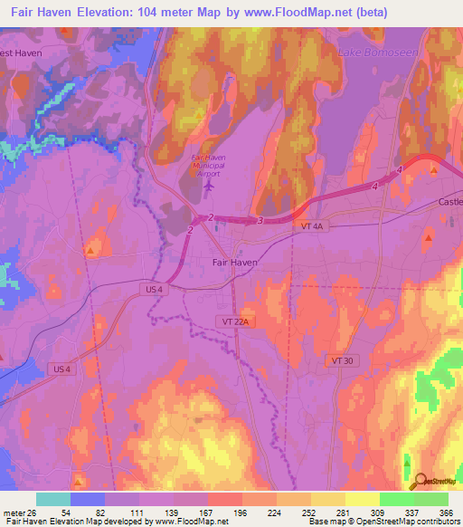 Fair Haven,US Elevation Map