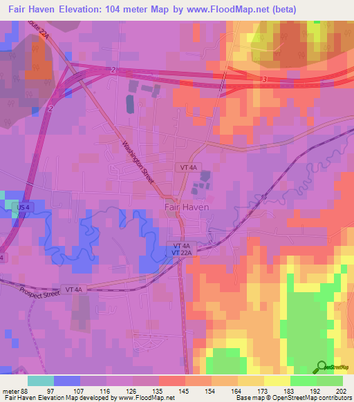 Fair Haven,US Elevation Map