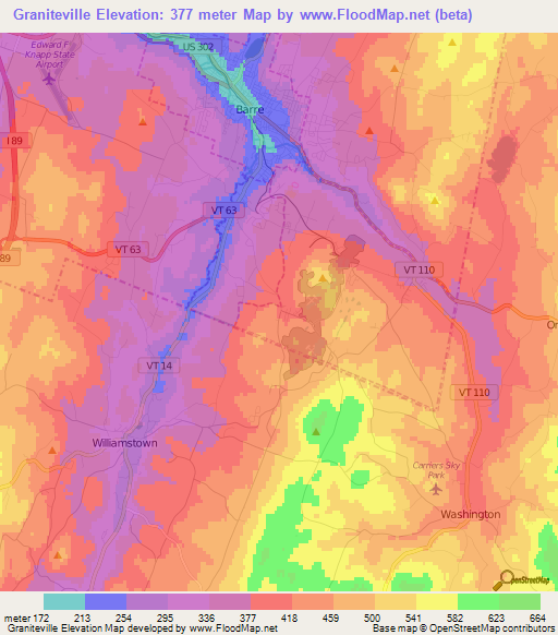 Graniteville,US Elevation Map