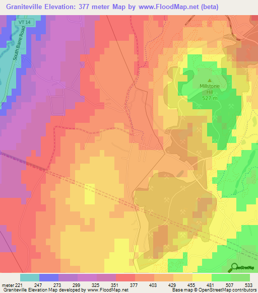 Graniteville,US Elevation Map