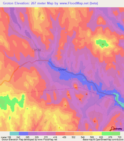 Groton,US Elevation Map