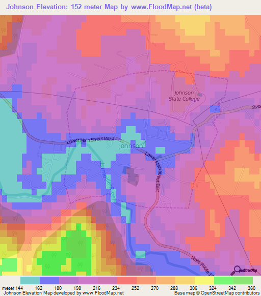 Johnson,US Elevation Map