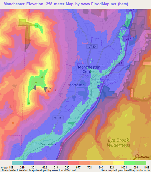 Manchester,US Elevation Map