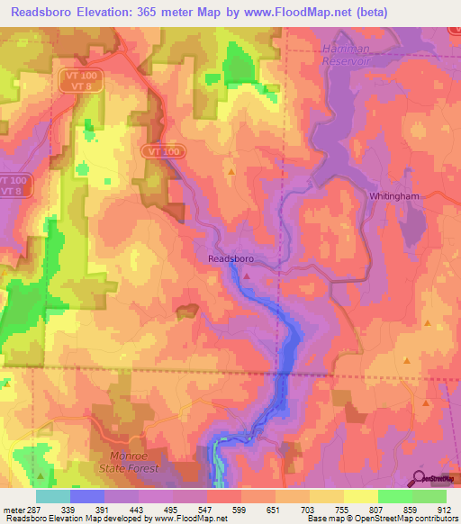 Readsboro,US Elevation Map