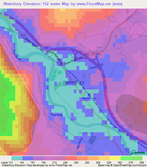 Waterbury,US Elevation Map