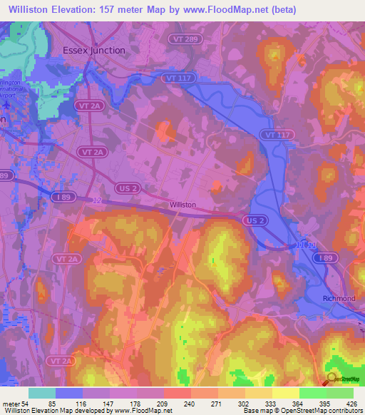 Williston,US Elevation Map