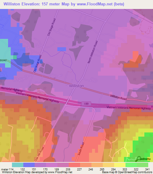 Williston,US Elevation Map