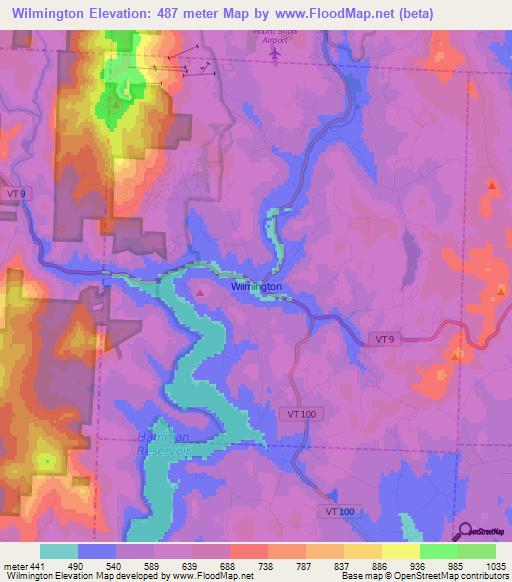 Wilmington,US Elevation Map