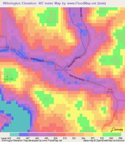 Wilmington,US Elevation Map