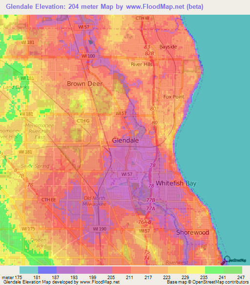 Glendale,US Elevation Map