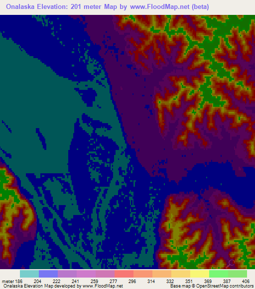 Onalaska,US Elevation Map