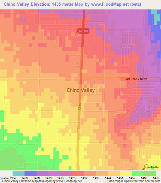 Chino Valley,US Elevation Map