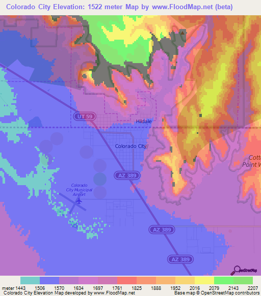 Colorado City,US Elevation Map