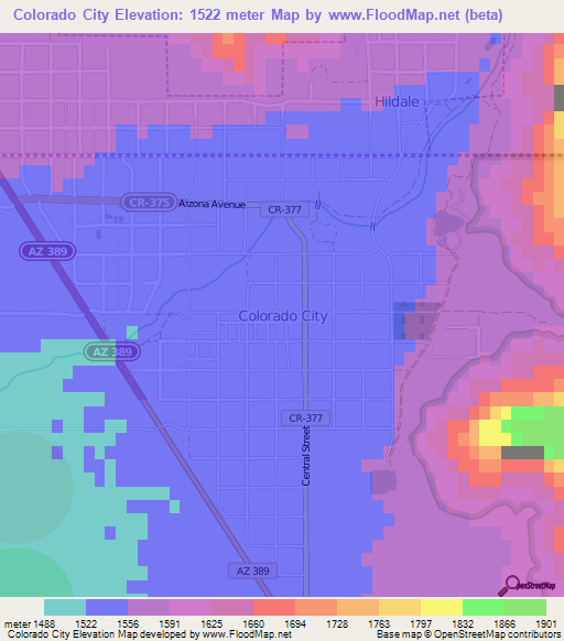 Colorado City,US Elevation Map