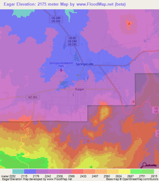 Eagar,US Elevation Map