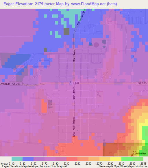 Eagar,US Elevation Map