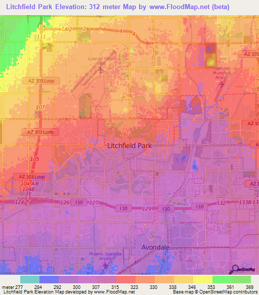 Litchfield Park,US Elevation Map