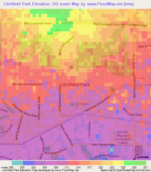 Litchfield Park,US Elevation Map