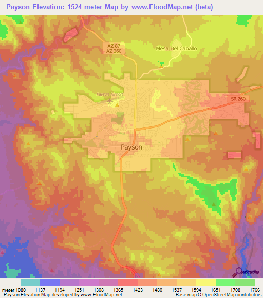 Payson,US Elevation Map