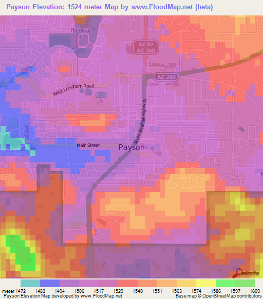 Payson,US Elevation Map