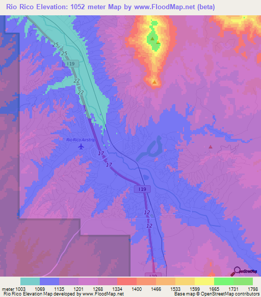 Rio Rico,US Elevation Map